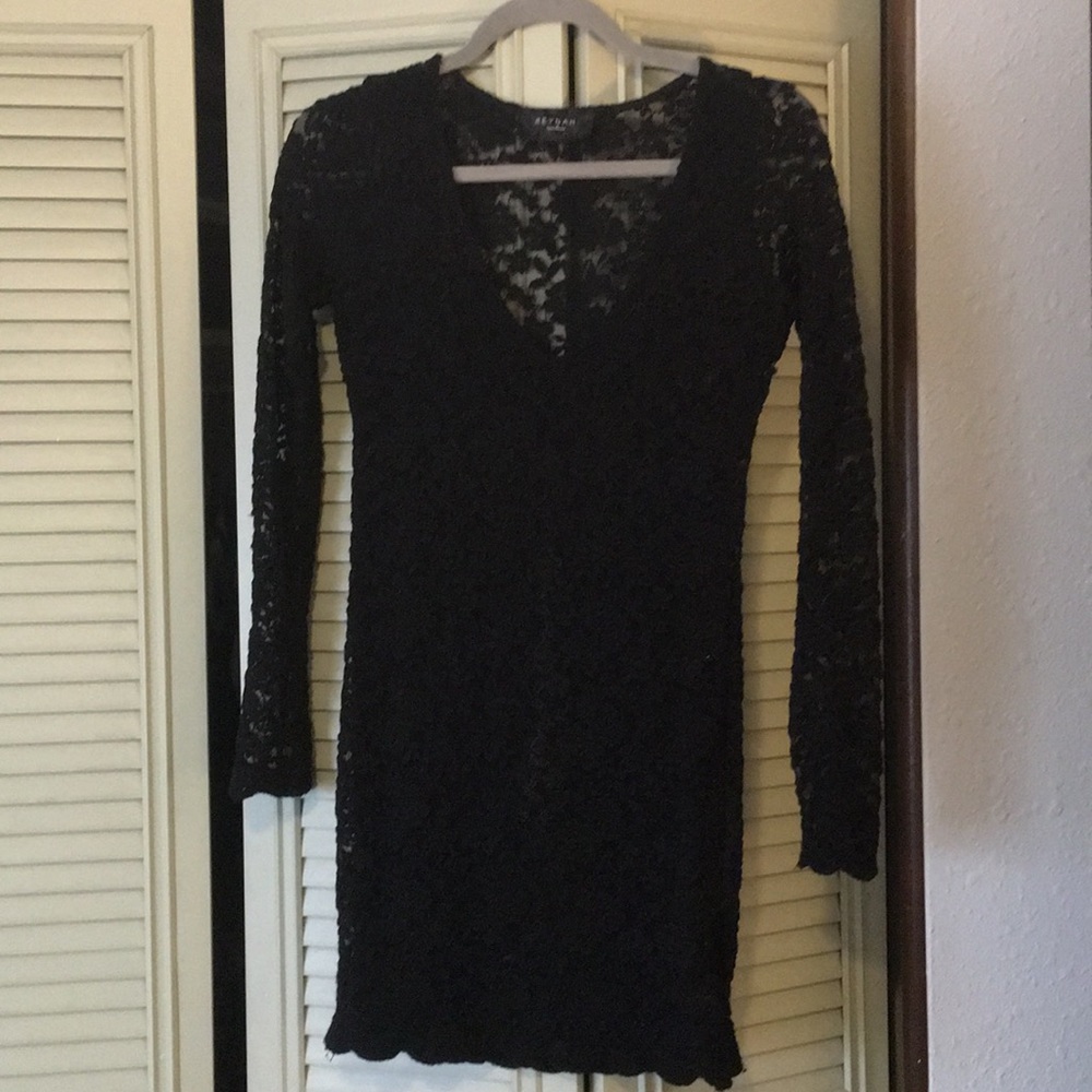 Gorgeous long sleeve black lace dress.